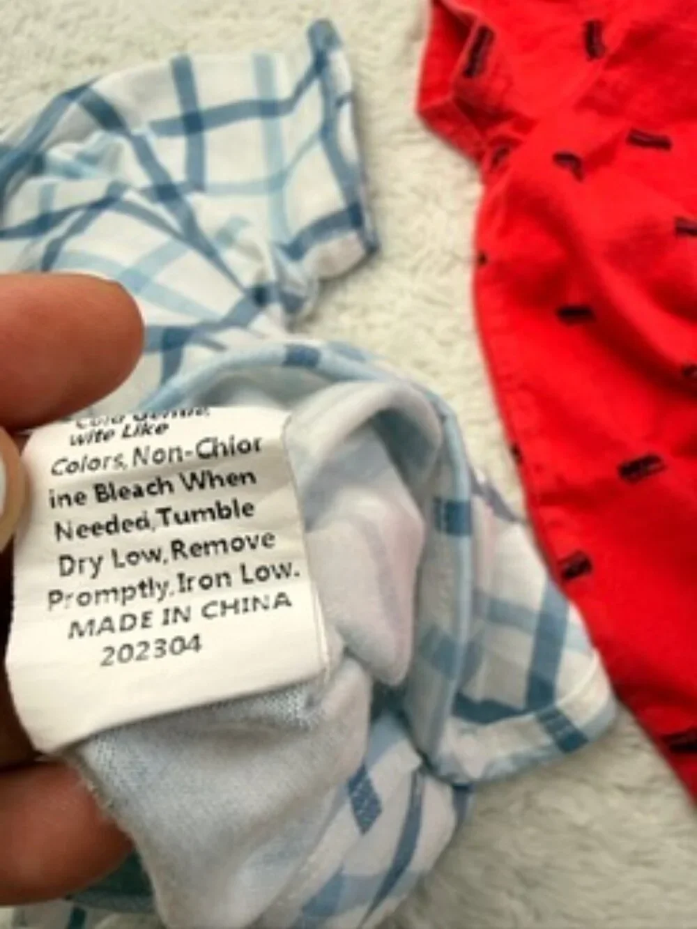 Baby Boy Romper Bundle 3M & 3-6M Plaid Collared & Red Fire Truck Carter’s